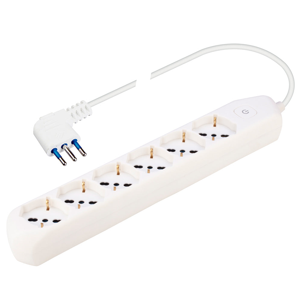 Presa multipla 250 V con 6 prese pluristandard Polypool Presa multipla 250 V con 6 prese pluristandard Polypool